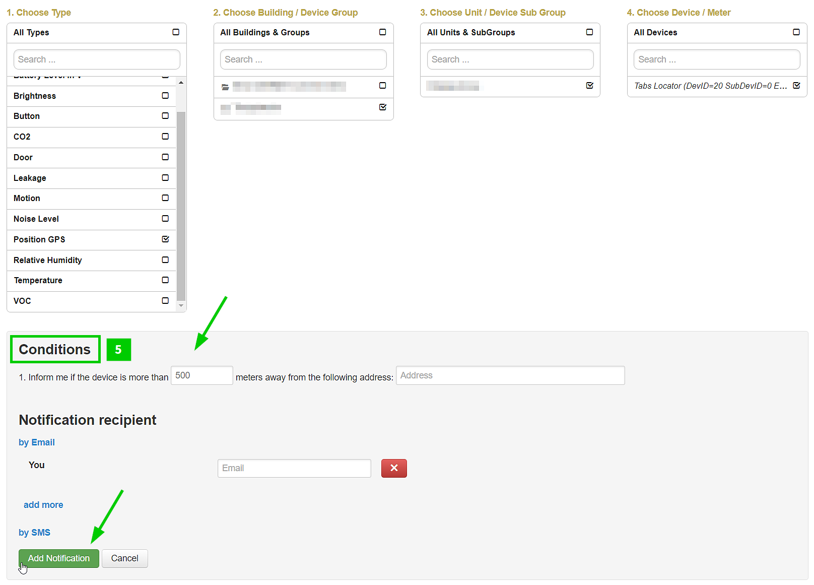 Set up geofencing in B.One Gallery Step 3: Configure notification (conditions)