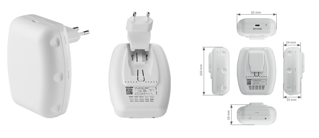 360 degree views and dimensions of the ZENNER IoT GatewayPLUS SMART