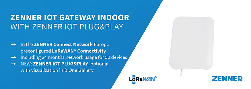 ZENNER IoT GatewayPLUS Indoor with LoRaWAN connectivity & optional visualization