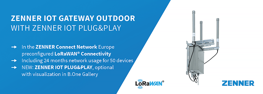 ZENNER IoT GatewayPLUS Outdoor with LoRaWAN connectivity & optional visualization