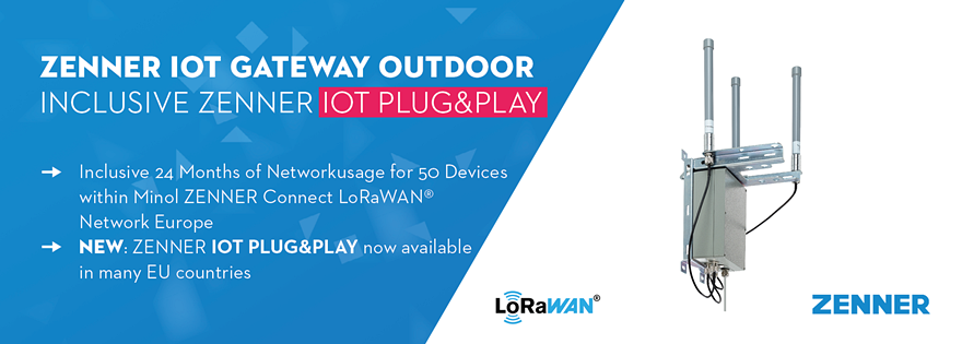ZENNER IoT GatewayPLUS Outdoor with LoRaWAN network EUROPE & optional visualization