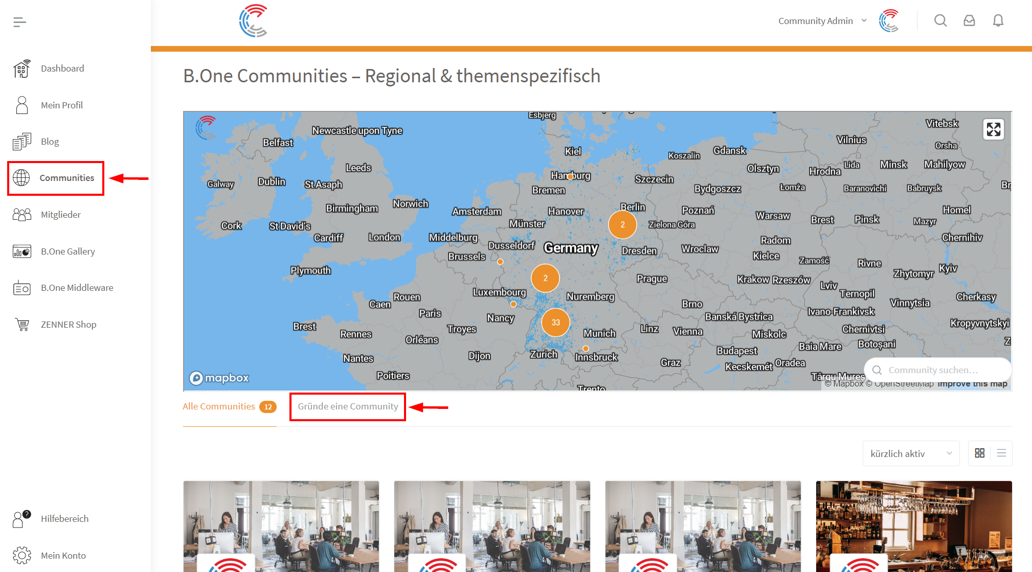 Eigene regionale oder themenspezifische Communities gründen in der B.One Community
