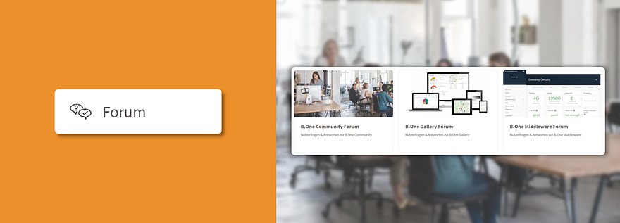 B.One Community Foren zum gegenseitigen Wissensaustausch unter Mitgliedern