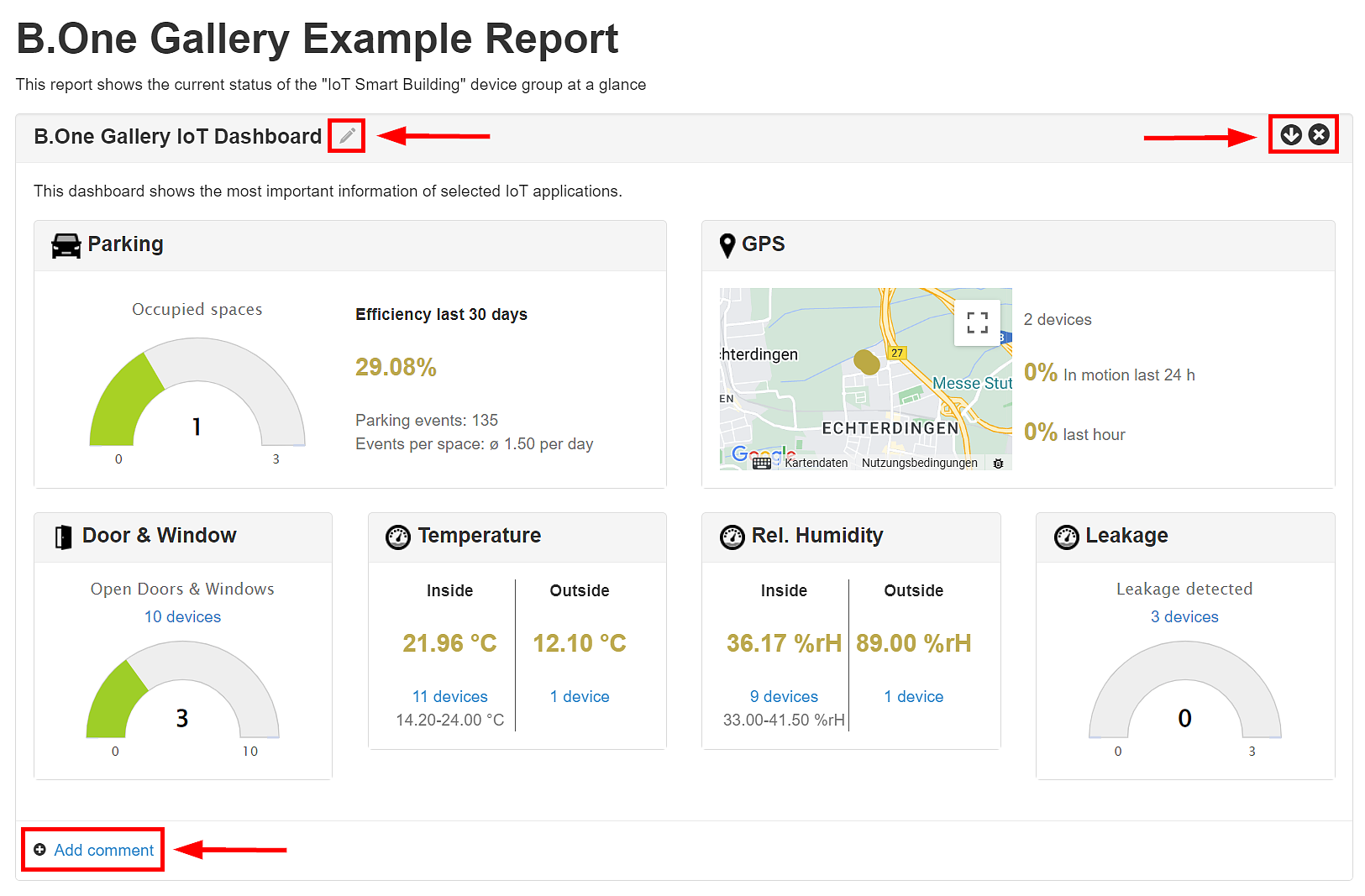 B.One Gallery: Customise created report