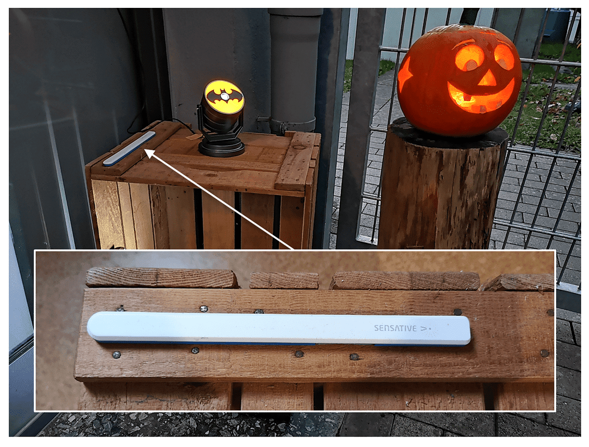 Halloween Hauseingangsüberwachung 2023: Platzierung Lichtsensor