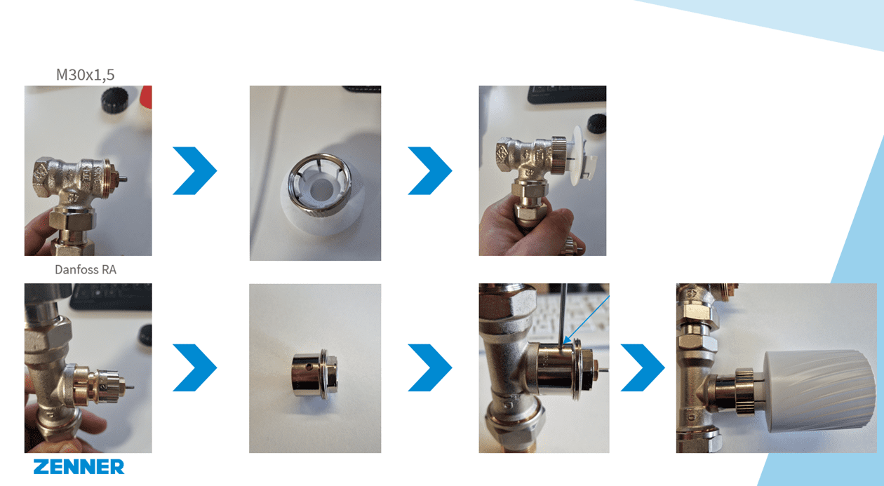 MClimate VICKI radiator thermostat: Installation with additional adapters