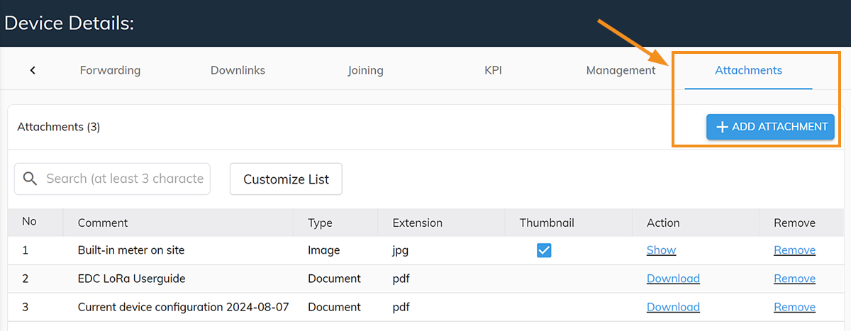 ZENNER Datahub: Add attachment to a device